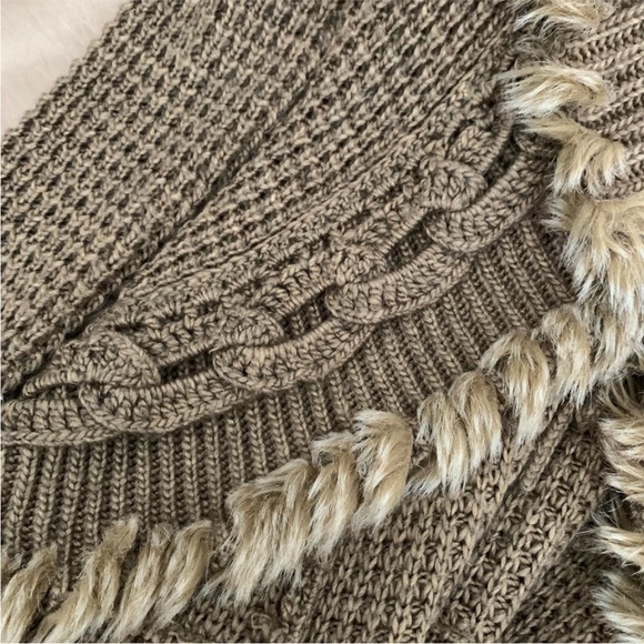 Boston Proper Wool Fringe Shawl Collar Sweater - Picture 3 of 6